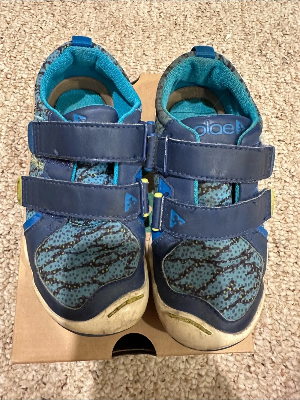 PLAE Kids Navy Patterned Velcro Sneakers